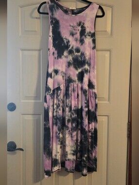 EUC - Sweet Lovely by Jen Sleeveless Tie-Dye High-Low Maxi Dress  - Size S